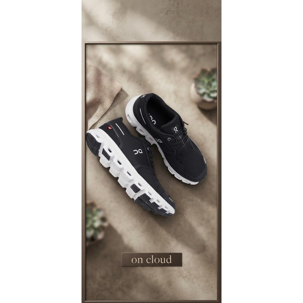 On Cloud 6 Sneakers Black/White Women's Running Shoes Size 6.5